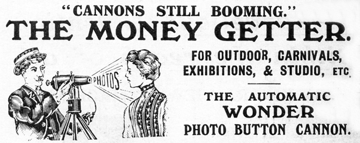 The Wonder Cannon Ferrotype Camera by the Chicago Ferrotype (Liverpool Co, advertised in 1913
