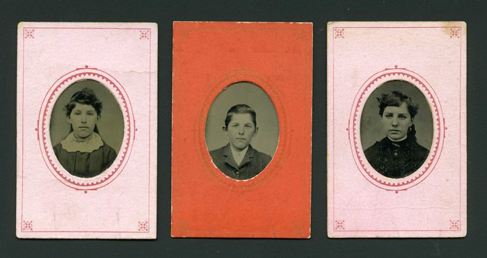 Three gem type ferrotypes