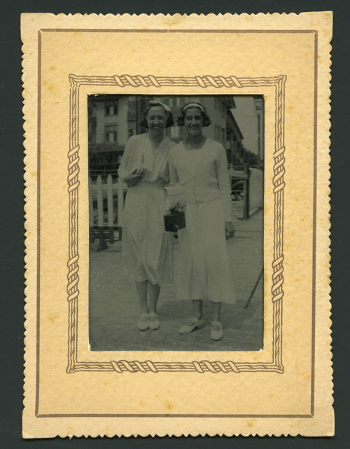 Mounted Ferrotype of two ladies