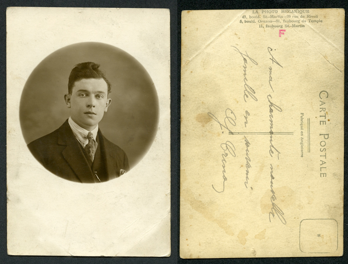 La Photo Mecanique, postcard portrait of young man