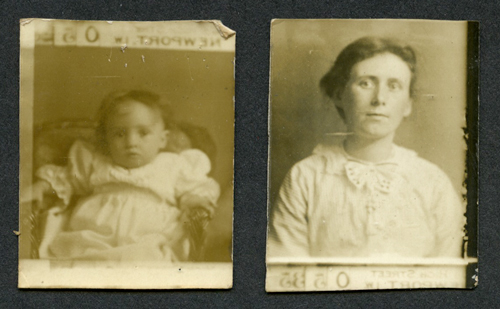 two stickybacks from 110A High St Newport, Isle of Wight, printed in reverse