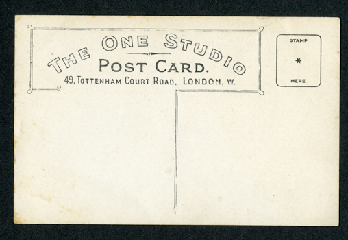 Postcard portrait of two young ladies from the One Studio at 49 Tottenham Court Road. c.1910