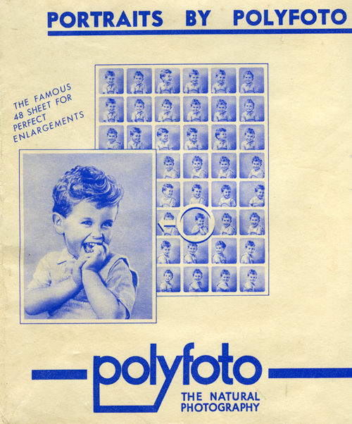 Polyfoto advertisement printed on A4 envelope containing proofs