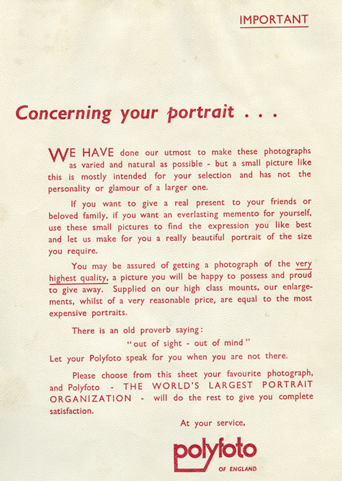 Letter accompanying proof sheet