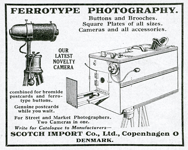 Scotch Inport Company Ferrotype advertisement from January 1931