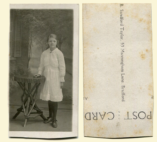 Portrait on postcard stock, permission of Ron Cosenc, www.cartedevisite.co.uk