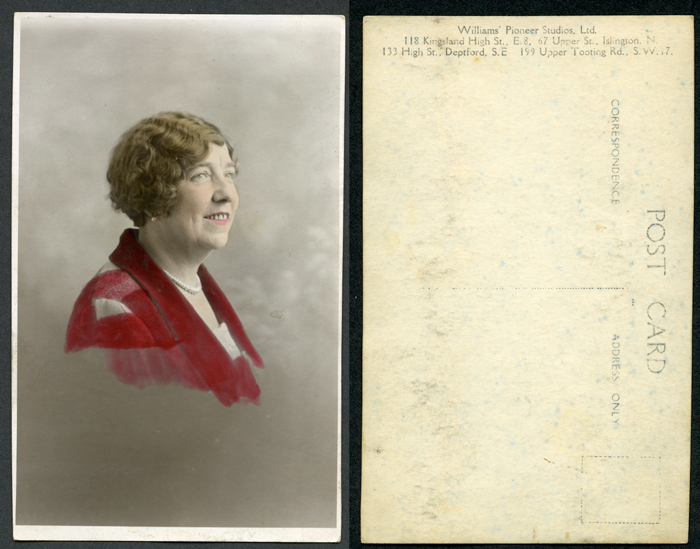 Tinted portrait of a lady, Williams Pioneer Studios
